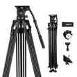Tripod ya Video ya Kitaalamu yenye Fluid Head - Stendi Nzito ya Kamera - 1