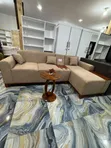 L-Shape Sofa with Charger System - Brown - 1