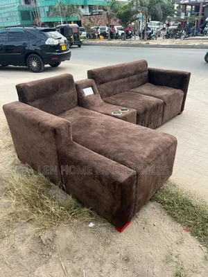 L-Shape Sofa - Chocolate Used