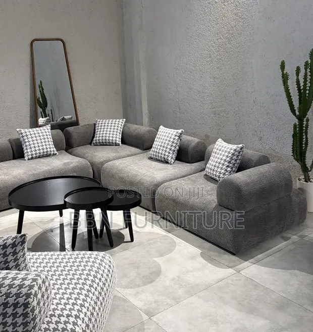 Modern L-Shape 6-Seater Sofa with Single Armchair - 1
