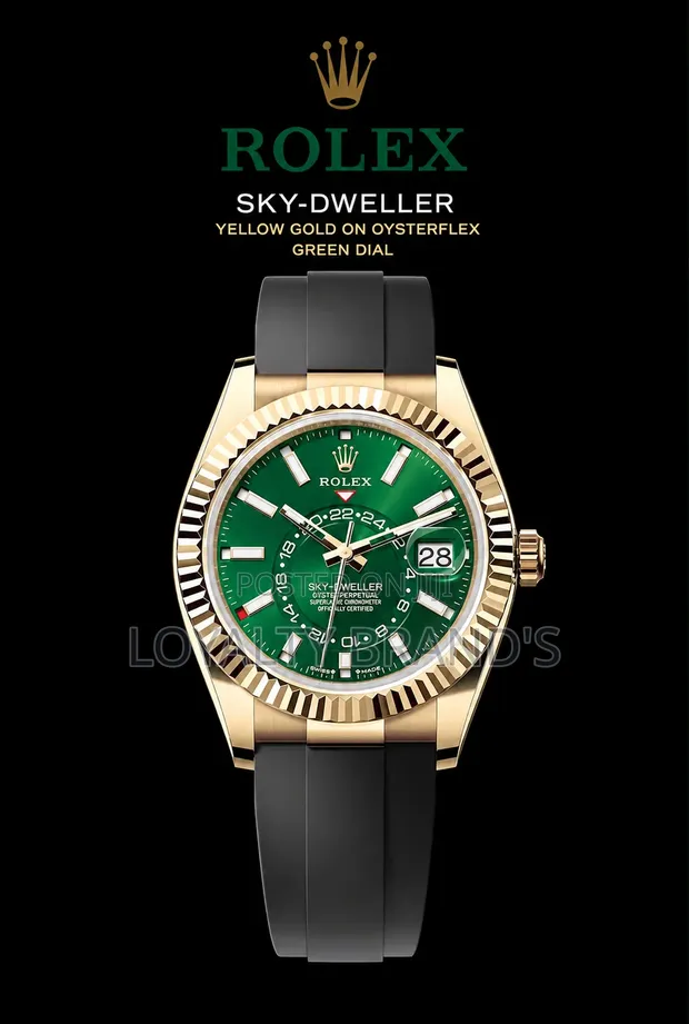 Rolex Sky-Dweller Yellow Gold on Oysterflex Green Dial - 1
