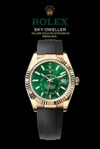 Rolex Sky-Dweller Gold Njano kwenye Oysterflex Dial ya Kijani - 1