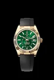Rolex Sky-Dweller Gold Njano kwenye Oysterflex Dial ya Kijani - 2