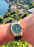 Rolex Sky-Dweller Gold Njano kwenye Oysterflex Dial ya Kijani - 3