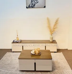 Modern Off-Cream Showcase and Coffee Table Sets