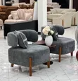 Sofa Set ya Kisasa 3-2-1-1 Mbao ya Mninga - 2