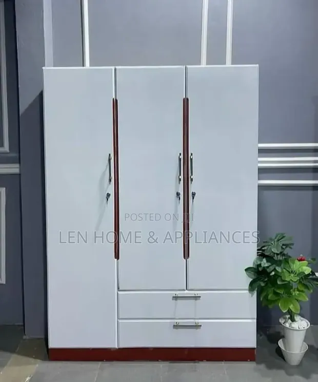 Luxury Three-Door Cabinet - White and Black - 1