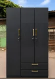 Luxury Three-Door Cabinet - White and Black - 2