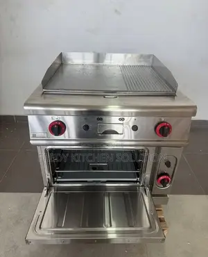 Commercial Gas Griddle with Oven - 2/3 Flat, 1/3 Grooved