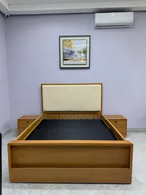 Classic Wooden Bed Sofa with Bedside Table