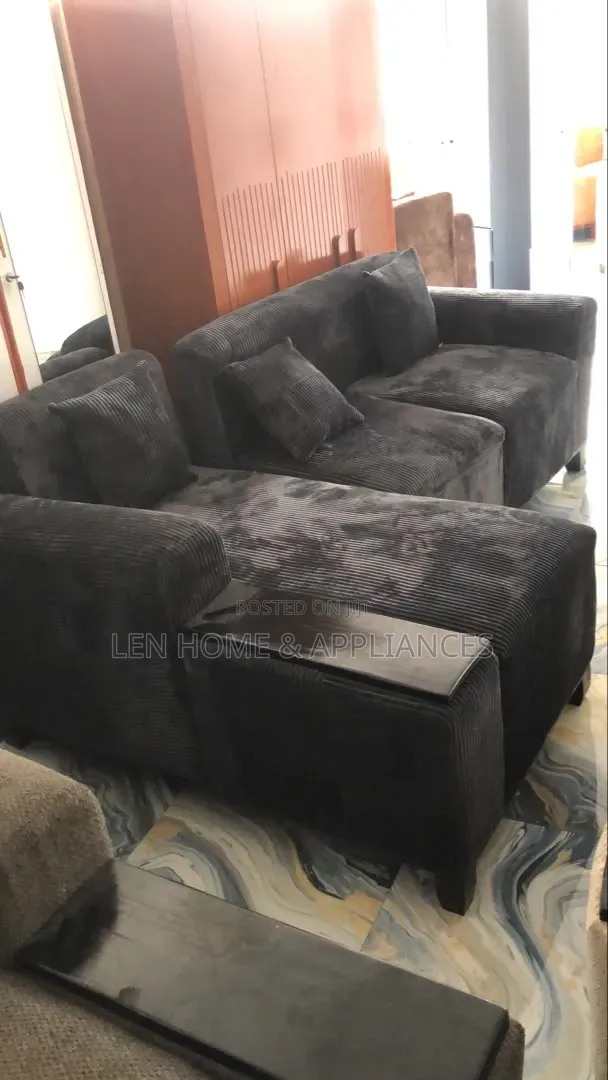 Brand New L-Shape Sofa - Black - 1