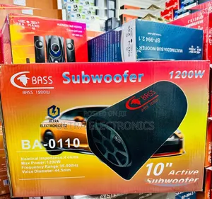BASS 1200W Active 10-Inch Car Subwoofer