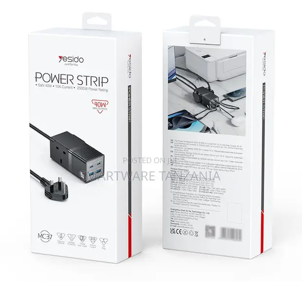 Yesido GaN 40W Power Strip, 3 Ports - 1