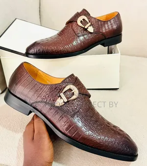 Clarks Crocodile Embossed Monk Strap Shoes