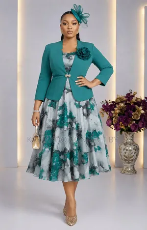 Luxury 2-Piece Chiffon Dress & Blazer Set