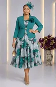 Luxury 2-Piece Chiffon Dress & Blazer Set - 1