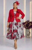Luxury 2-Piece Chiffon Dress & Blazer Set - 2