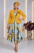 Luxury 2-Piece Chiffon Dress & Blazer Set - 4