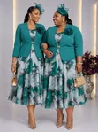 Luxury 2-Piece Chiffon Dress & Blazer Set - 5
