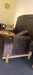 SofaSofa Black Semi-Circle Sofa Set with Table - 1