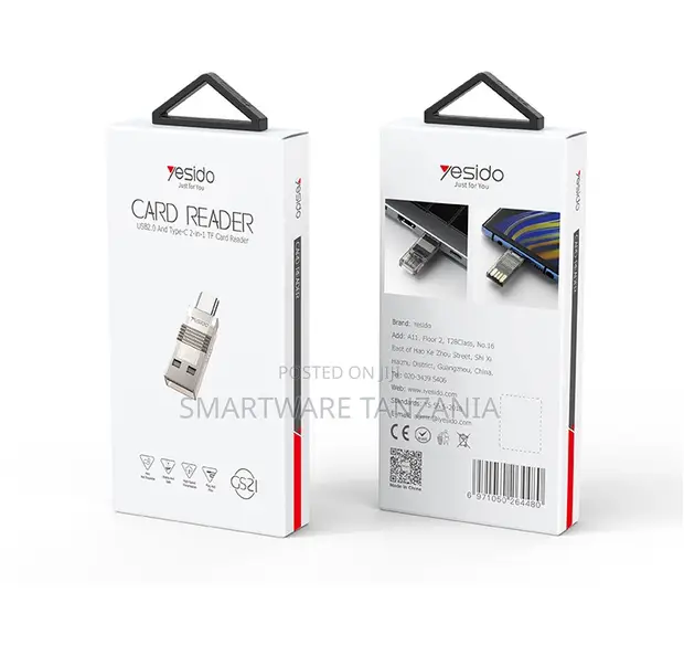Yesido 2-in-1 USB 2.0 & Type-C Card Reader for TF/SD - 1