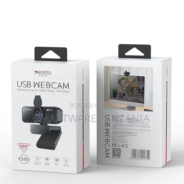 Yesido USB Webcam 1080p/30fps with Microphone, 15M Cable - 1