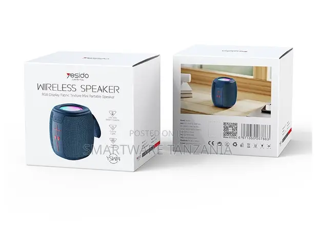 Yesido Mini Portable Wireless Speaker - RGB Display, Fabric Texture - 1