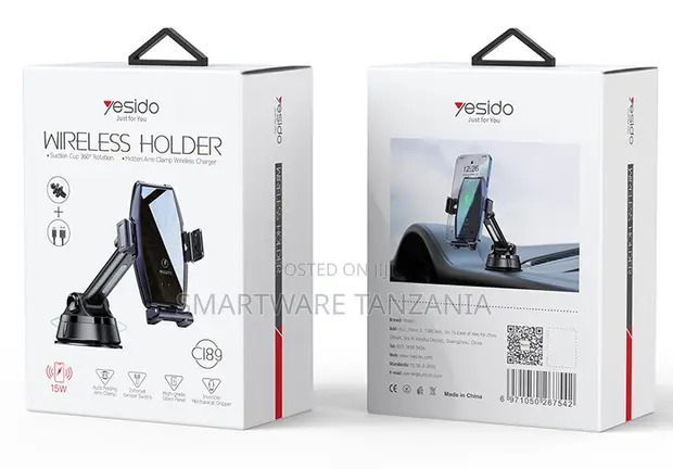 Yesido Wireless Car Holder yenye Kuchaji 15W - 1