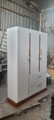 Three-Door Cabinet - White and Brown - 2