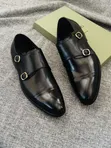 Men's Classic Double Monk Strap Leather Shoes - 2