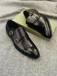 Men's Classic Double Monk Strap Leather Shoes - 4