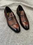 Louis Vuitton Style Men's Textured Penny Loafers - 1