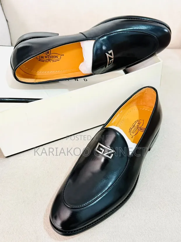 J.M. Weston Black Leather Moccasins - Brand New - 1