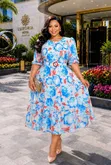Premium Floral A-Line Dress - 1