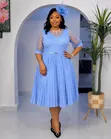Classy Pleated Church Event Dresses - 2