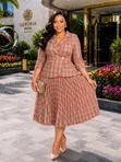 Classy Office Event Pleated Dress Set - 3