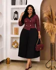 Luxurious Double-Breasted Pleated Midi Dress - 3