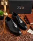 ZARA Men's Classic Leather Wingtip Oxfords - 1