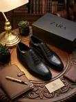 ZARA Men's Classic Leather Wingtip Oxfords - 3