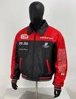 Faux Leather Racing Bomber Jacket - 5