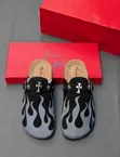 Men's Flame Skull Graphic Clogs - 1