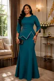 Women's Luxury Rhinestone Long Evening Dress - 2