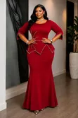 Women's Luxury Rhinestone Long Evening Dress - 3