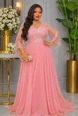 Gauni la Chiffon la Wanawake lenye Vitambaa vya Kengele na Madoa - 3