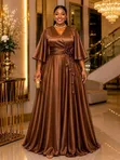 Gauni la Maxi la Hariri ya Silk na Satin - 1