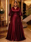 Gauni la Maxi la Hariri ya Silk na Satin - 2