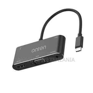 Onten USB-C to VGA/HDMI Adapter with 3.5mm Audio, 1080P