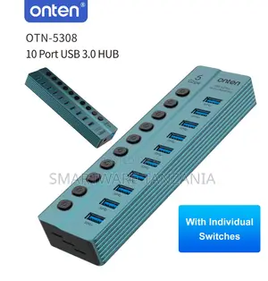 Onten OTN-5308 10-Port USB 3.0 Hub with Power Switches