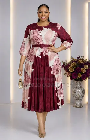 Gauni la Midi la Elegant Lilo na Chapa na Mikunjo