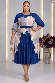 Elegant Printed Pleated Midi Dress - 2